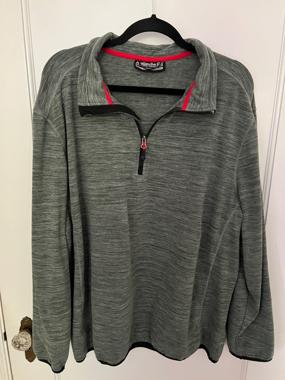 Avalanche Green Quarter-Zip Pullover with Red Trim